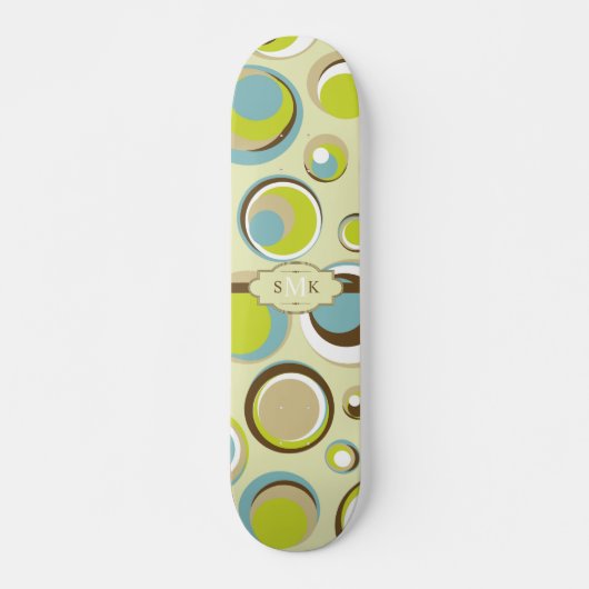 Retro Circle 1970 Motif Old School Skateboard (Devant)