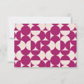 Retro Circle Scallop Mid Century Paarse BRUILOFT Bedankkaart (Achterkant)
