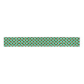 Retro Circled-Stippen, bruin en Turquoise Grosgrain Lint (Voorkant)