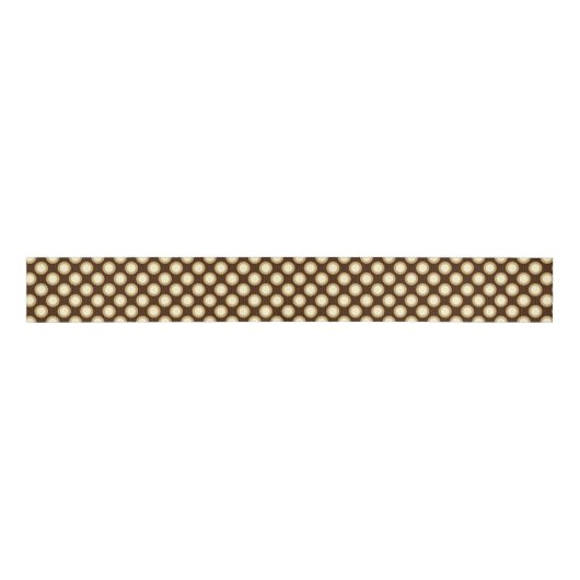 Retro Circled Stippen, Chocolate Brown en Tan Grosgrain Lint (Voorkant)