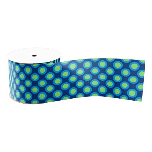 Retro Circled-Stippen, pacock en kobalt Blue Grosgrain Lint (Spoel)