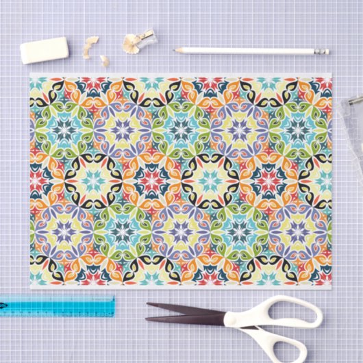 Retro Circles Abstract Patroonloskoppeling Tissuepapier (Craft)