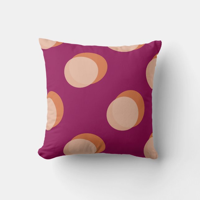 Retro Circles and Shadows Bold Pattern Purple Kussen (Voorkant)
