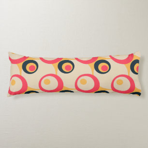 Retro Circles Artistisch Abstract Patroon Lichaamskussen