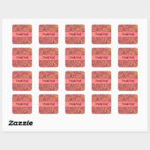 Retro Circles Grunge Pattern Dank u Vierkante Sticker (Vel)