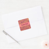 Retro Circles Grunge Pattern Dank u Vierkante Sticker (Envelop)