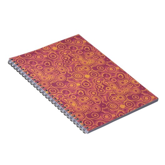 Retro Circles Grunge Pattern Notitieboek (Rechterzijde)