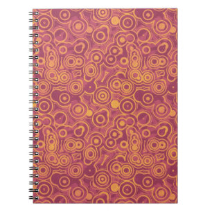 Retro Circles Grunge Pattern Notitieboek