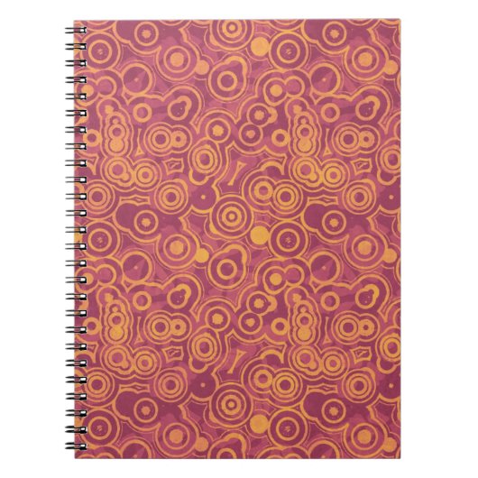 Retro Circles Grunge Pattern Notitieboek (Voorkant)