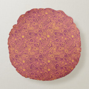 Retro Circles Grunge Pattern Rond Kussen