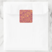 Retro Circles Grunge Pattern Vierkante Sticker (Tas)