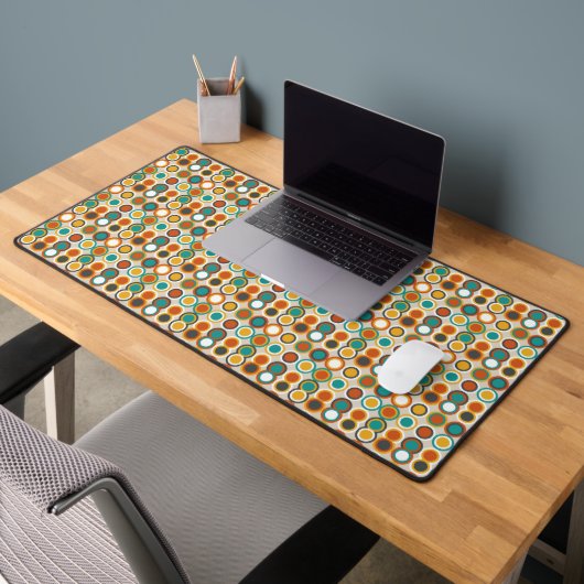 Retro Circles jaren 60 Patroon Sinaasappel Bruin B Bureaumat (Kantoor 2)