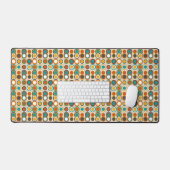 Retro Circles jaren 60 Patroon Sinaasappel Bruin B Bureaumat (Keyboard & Muis)