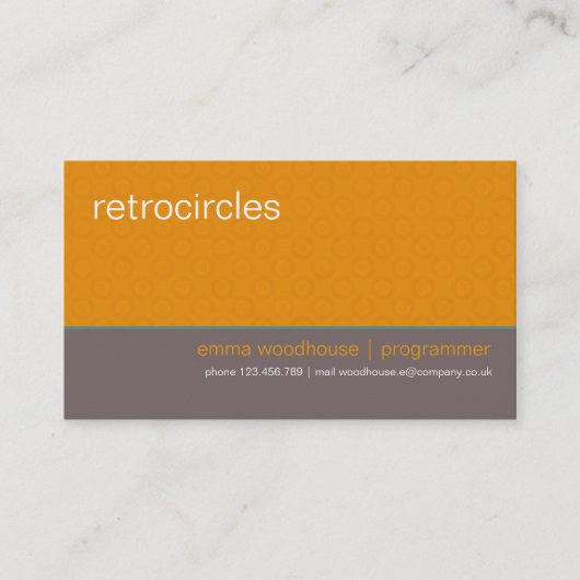 Retro Circles Mint & Oranje Visitekaartje (Voorkant)