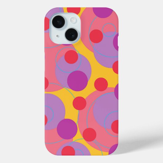 Retro Circles Stippen Blackberry Paarse Funky Groo Case-Mate iPhone Case (Achterkant)