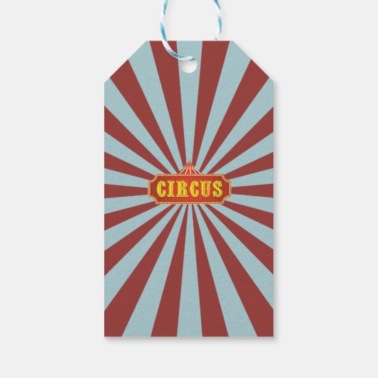 Retro Circus Dieren Carnaval Verjaardag Dank u Cadeaulabel (Achterkant)
