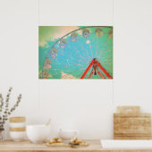 Retro Circus Ferris Wheel Foto - Poster (Keuken)
