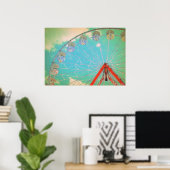 Retro Circus Ferris Wheel Photographie - Poster (Bureau à domicile)