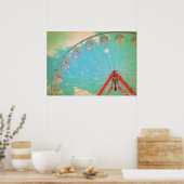 Retro Circus Ferris Wheel Photographie - Poster (Cuisine)