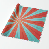 Retro circus patroon cadeaupapier (Uitgerold)
