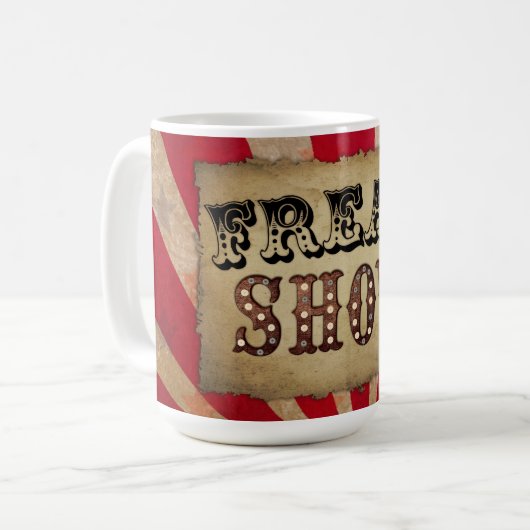 Retro Circus Poster Freak Show Koffiemok (Voorkant links)