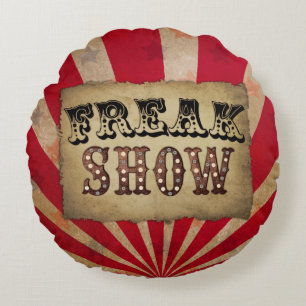 Retro Circus Poster Freak Show Rond Kussen