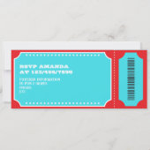 Retro Circus Ticket Kinderen Verjaardagsfeest Kaart (Achterkant)