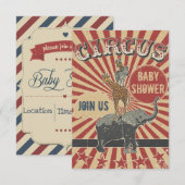 Retro Circus Uitnodiging Baby Borrel (Voorkant / Achterkant)