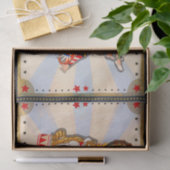 Retro Circus Verjaardagsfeest Custom Antiek Tissuepapier (Geschenk)