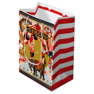 Retro Circus Verjaardagsfeestje Favoriete Behandel Medium Cadeauzakje