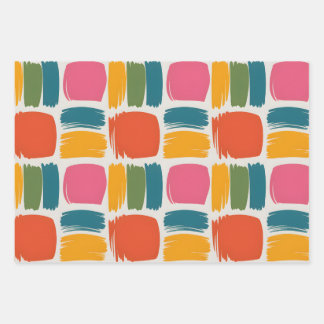 Retro cirkel inpakpapier, 70s inpakpapier, m inpakpapier vel