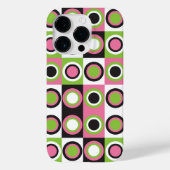 Retro Cirkel Patroon Roze Zwart Wit Groen Case-Mate iPhone Case (Achterkant)