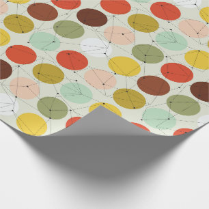 Retro cirkels 1970s patroon cadeaupapier