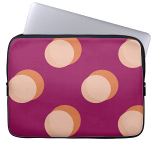 Retro Cirkels en Schaduwen Vet Patroon Paars Laptop Sleeve