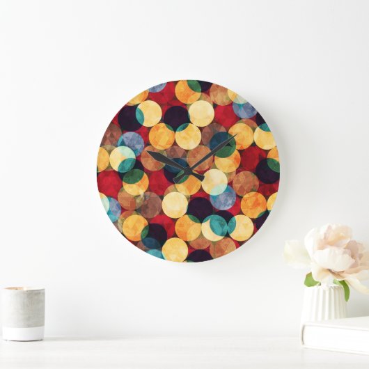 Retro cirkels, grunge textuur naadloos patroon. grote klok (Huis)