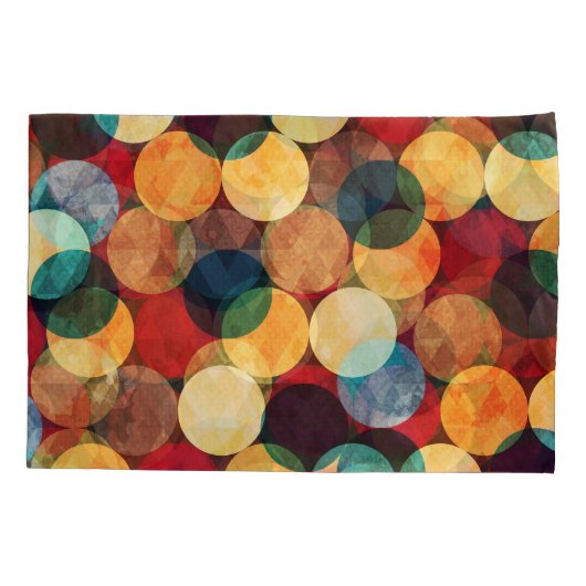 Retro cirkels, grunge textuur naadloos patroon. kussensloop (Achterkant)