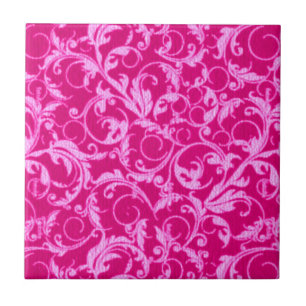 Retro  cirkels Hot Pink Tile Tegeltje