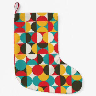 Retro Cirkels: Kleurrijke Hipster Patroon. Kleine Kerstsok