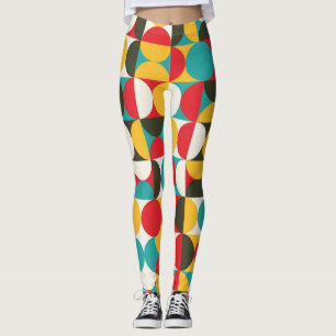 Retro Cirkels: Kleurrijke Hipster Patroon. Leggings