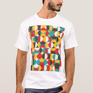 Retro Cirkels: Kleurrijke Hipster Patroon. T-shirt