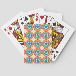 Retro cirkels sterren: naadloze textuur. pokerkaarten