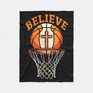 Retro citaat geloof christelijke basketbal motivat fleece deken