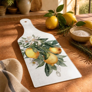 Retro citroen fruit design decoratief glas snijplank