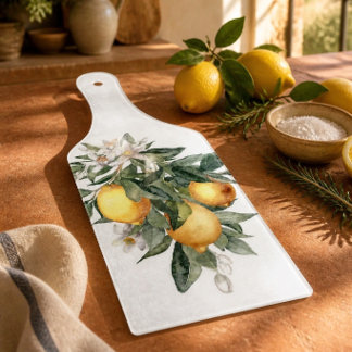Retro citroen fruit design decoratief glas snijplank