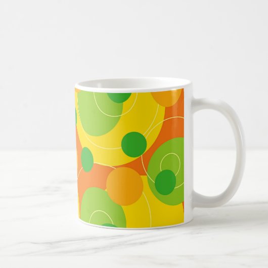 Retro Citrus Stippen Funky Groovt Gift Mok (Rechts)