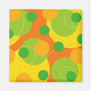 Retro Citrus Stippen Funky Groovy Gift Magnet Magneet