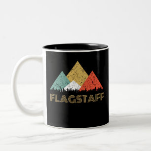 Retro City of Flagstaff Mountain Tweekleurige Koffiemok