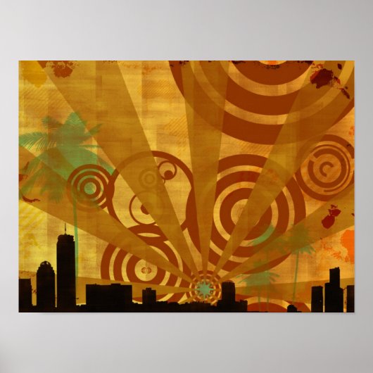 retro cityscape poster (Voorkant)