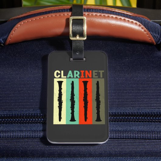 Retro Clarinet Bagagelabel (Voorkant Insitu 2)