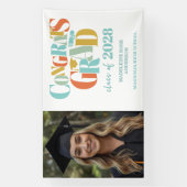 Retro Class of Congrats Graduation Spandoek (Verticaal)